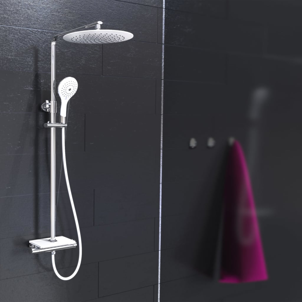 EISL Head shower set with thermostat tap Grande Vita Chrome White