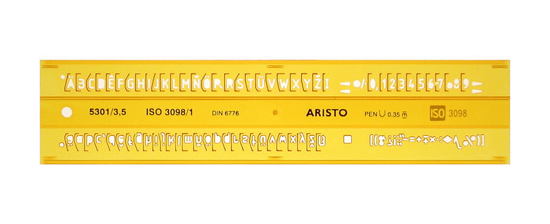 Aristo AR-5301 Plantilla de 3 letras 3,5 mm perfil H escritura forma B recta
