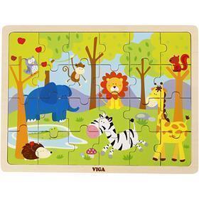 Viga wooden jigsaw puzzles, safari animals, size 30x22.5 cm, 24 parts, 1 piece