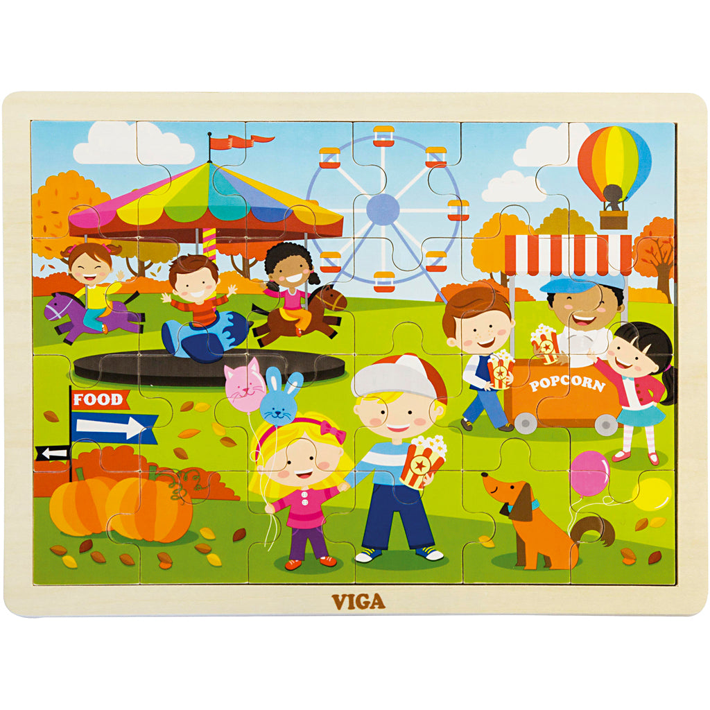 Viga seasons wooden puzzle, the seasons, autumn, size 30x22.5 cm, 24 parts, 1 piece