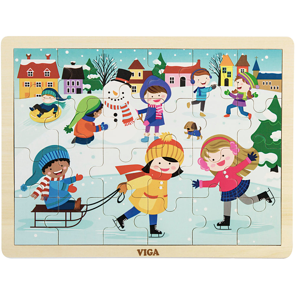 Viga seasons wooden puzzle, the seasons, winter, size 30x22.5 cm, 24 parts, 1 piece