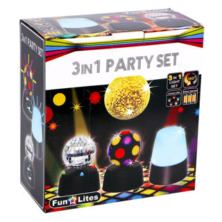 Fun Lites Disco Ensemble de fête 3 en 1 b o | 3 pièces