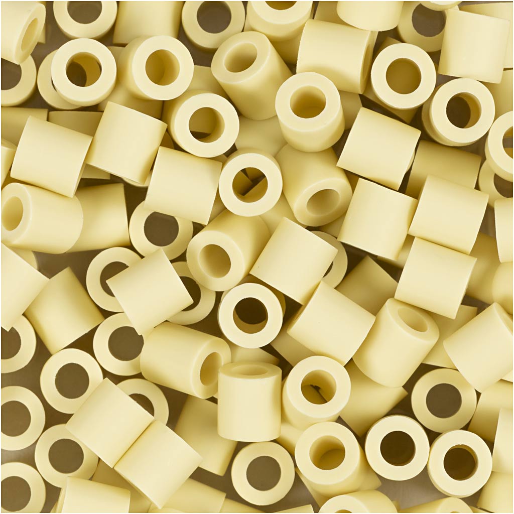 Nabbi biobeads, size 5x5 mm, hole size 2.5 mm, medium, light yellow, 1000 pieces 1 box