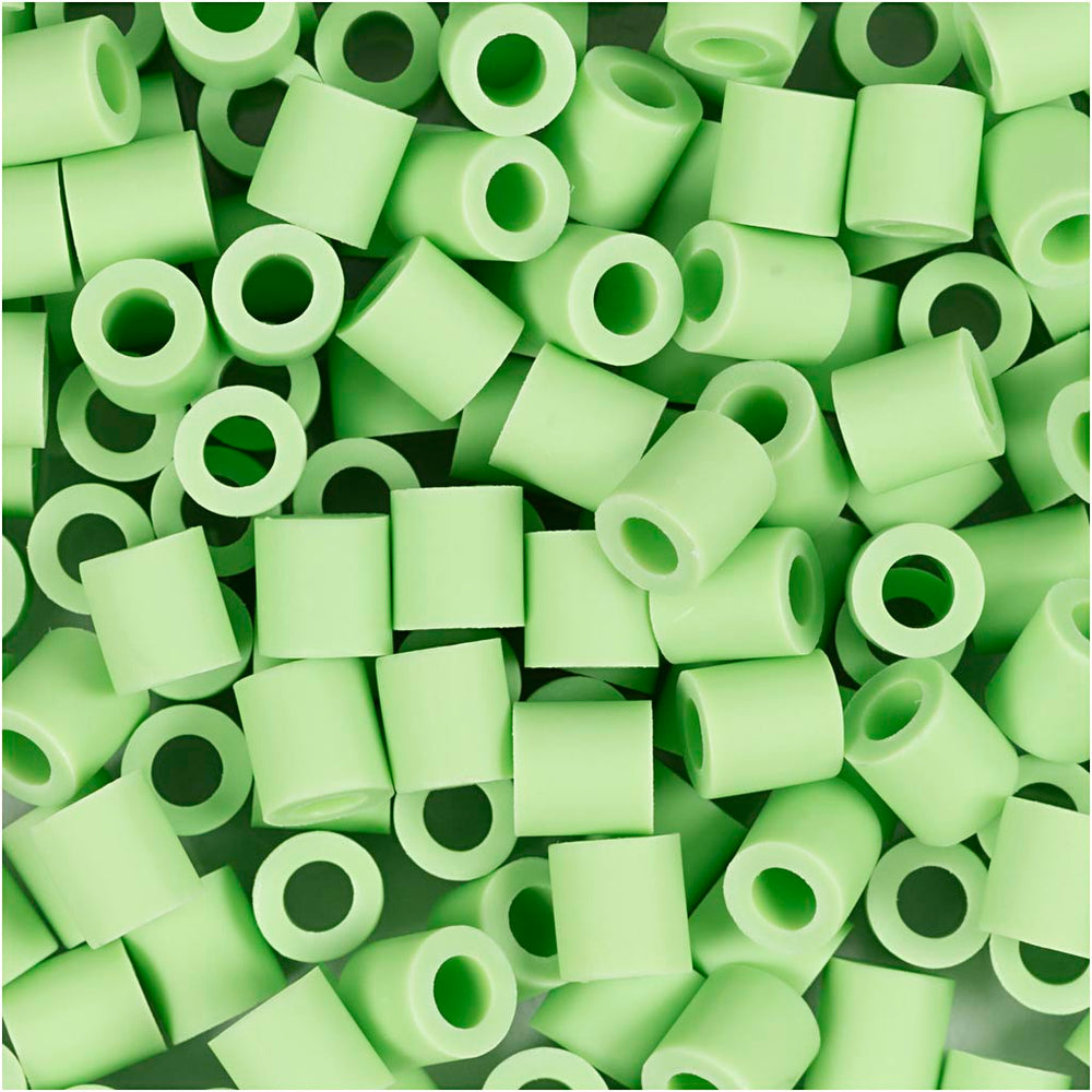Nabbi biobeads, size 5x5 mm, hole size 2.5 mm, medium, pastel green, 1000 pieces 1 box