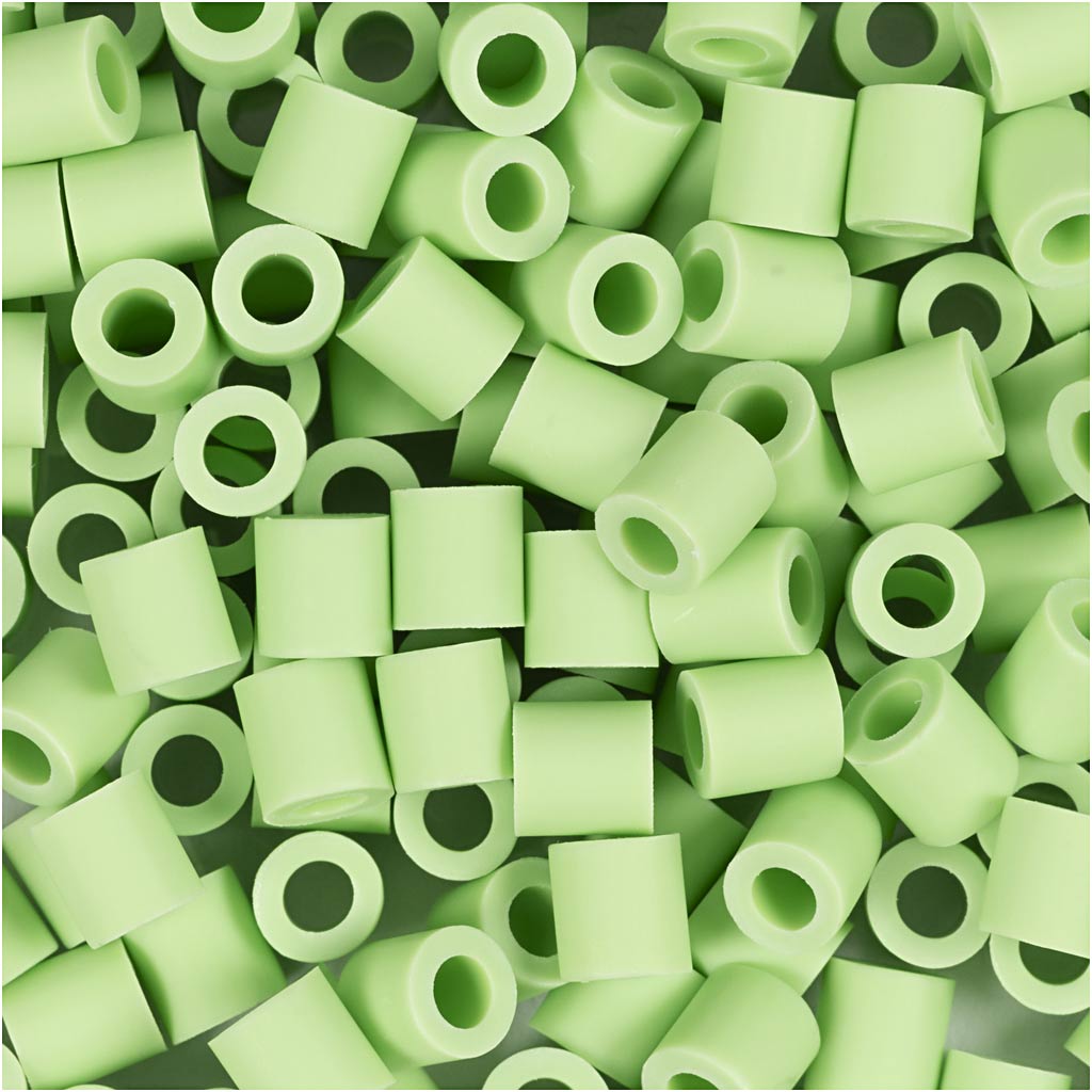 Nabbi biobeads, size 5x5 mm, hole size 2.5 mm, medium, pastel green, 1000 pieces 1 box