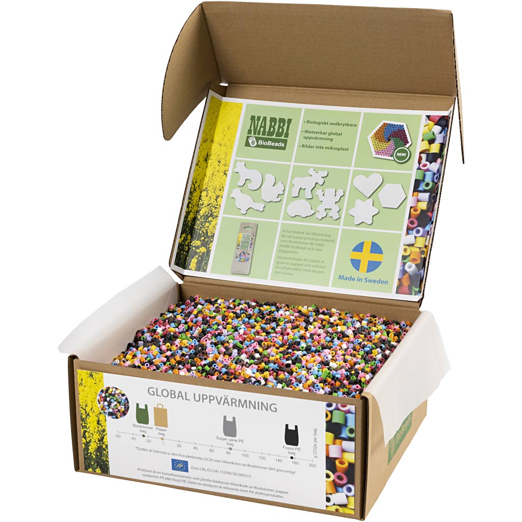 Creativ company nabbi biobeads med standaardkleuren - 55000st.