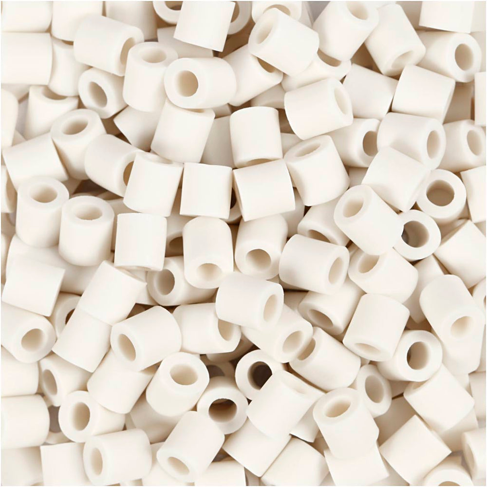 Nabbi biobeads from , size 5x5 mm, hole size 2.5 mm, medium, white, 1000 pieces 1 box