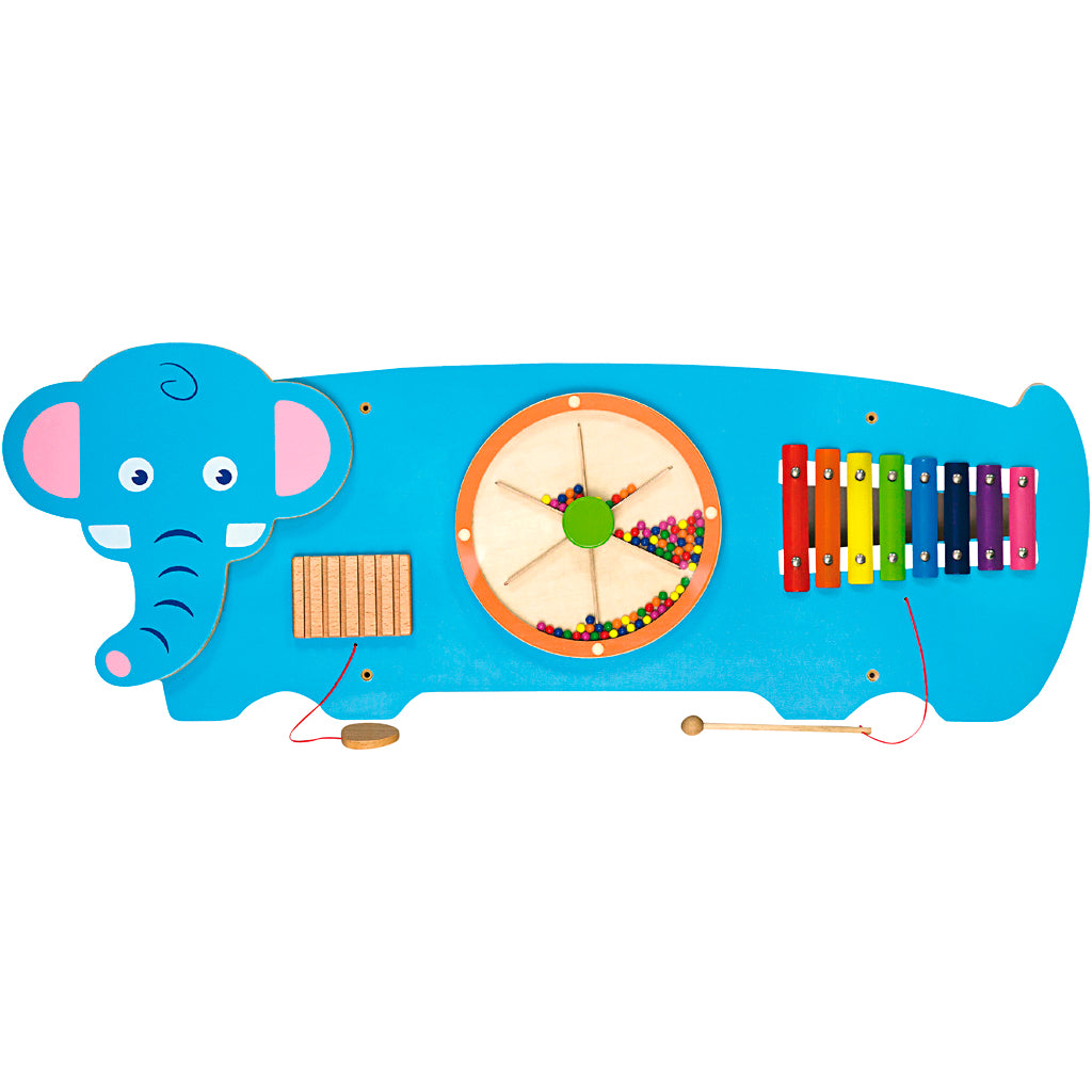 Viga wooden activity board with elephant, size 91x32x4.6 cm, 1 piece