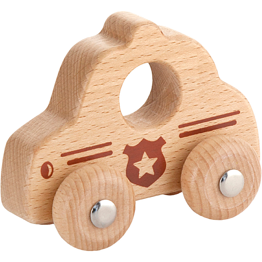 Viga small wooden police car, police car, size 9x7.5 cm, 1 piece