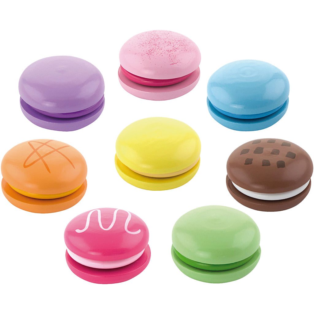Viga houten macarons, afm 4,5 cm, 8 stuk 1 doos