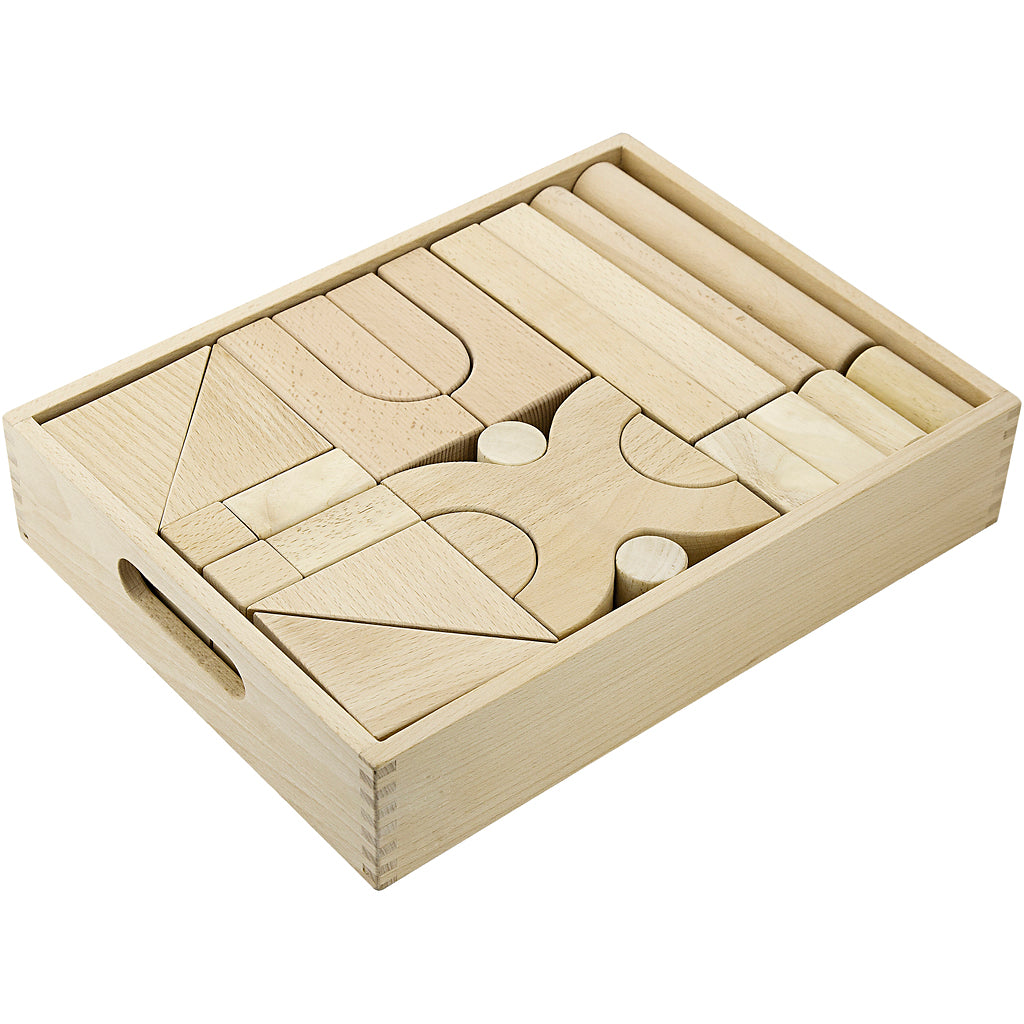 Viga wooden block set, 48 pieces 1 set