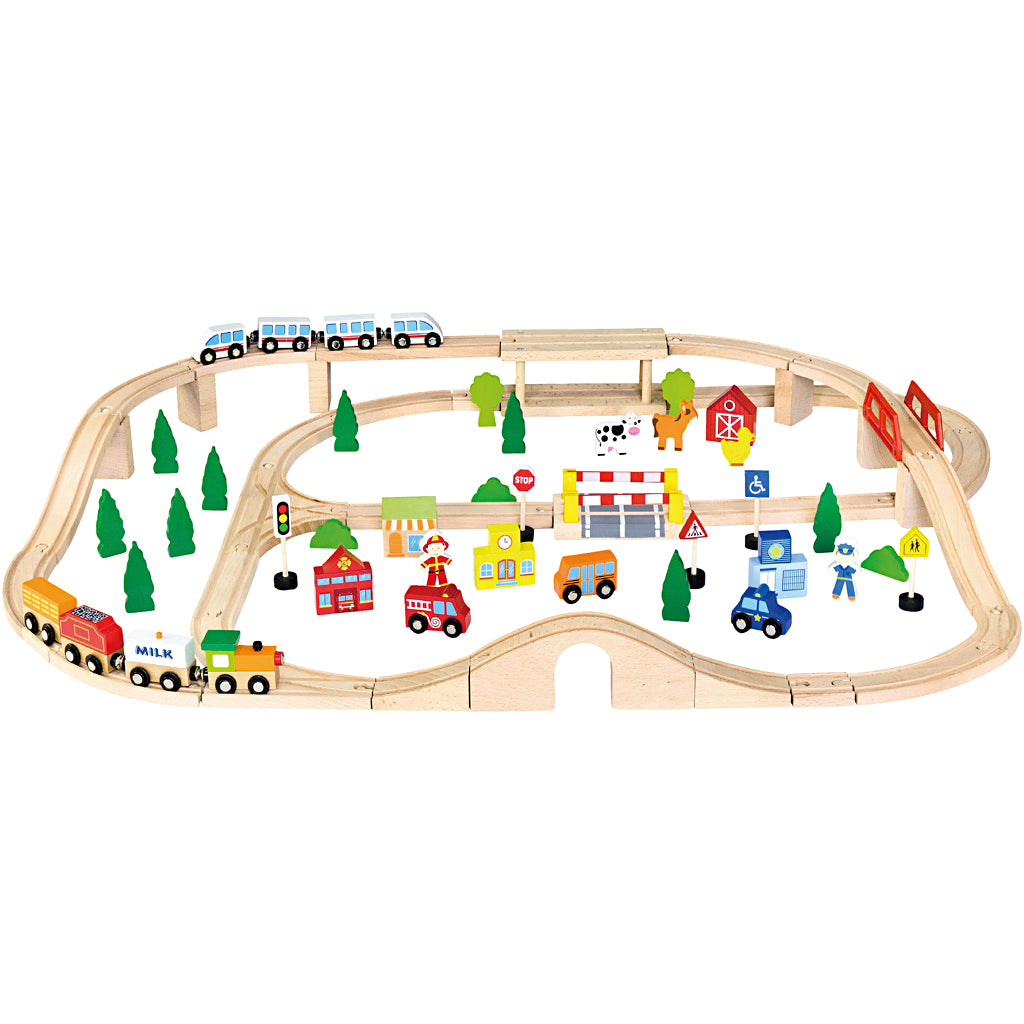 Viga Railway and City, 90 parts 1 set