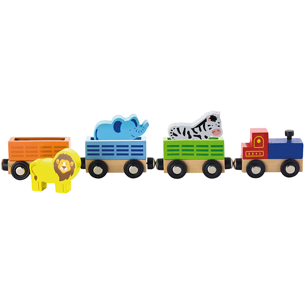 Viga railway accessories, train with animals, 7 parts 1 set