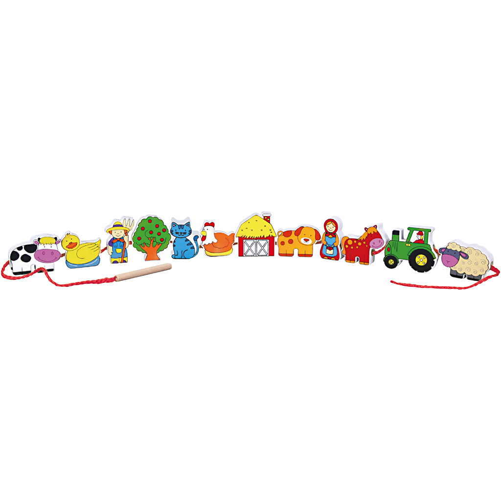 Viga figures on a string, 13 parts, 1 set