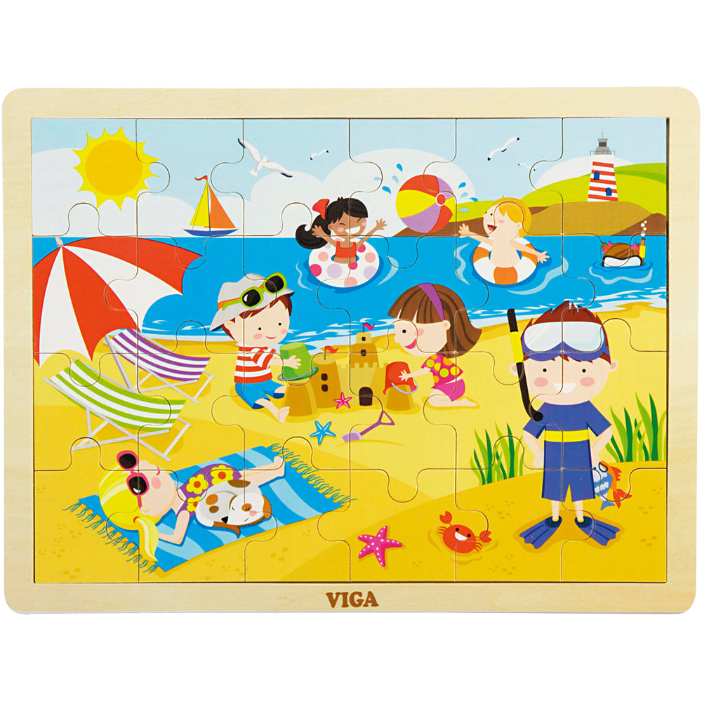Viga seasons wooden puzzle, the seasons, summer, size 30x22.5 cm, 24 parts, 1 piece