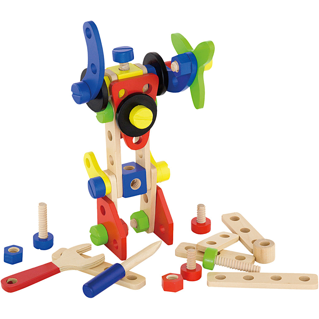 Viga wooden building blocks, 48 parts 1 set