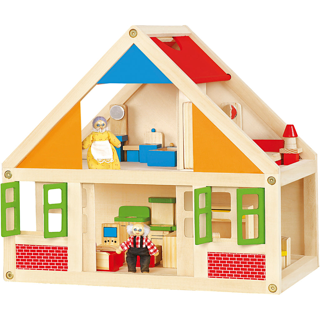 Viga wooden dollhouse, size 43x40x27 cm, 1 piece