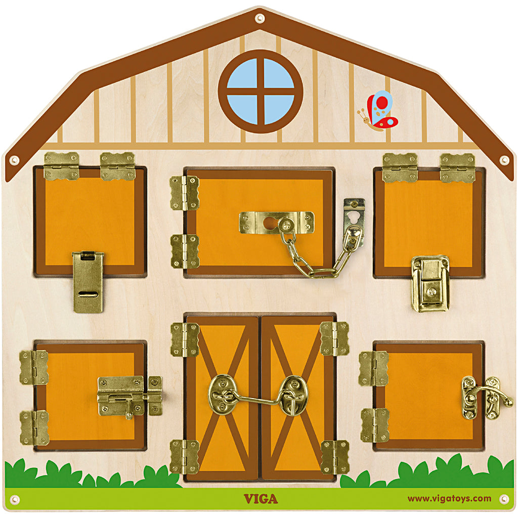 Viga house lock activity board, size 44x44 cm, 1 piece