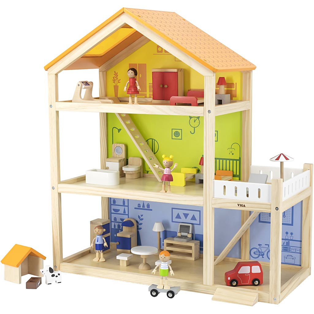 Viga dollhouse, height 67 cm, depth 28 cm, width 62 cm, 1 piece