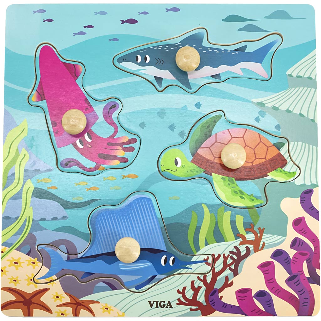 Viga puzzle with knobs, h: 26 mm, l: 22 cm, w: 22 cm, 1 piece