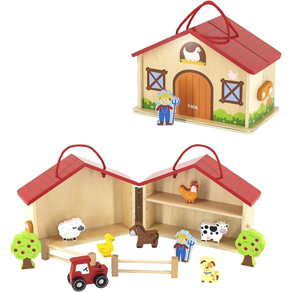 Viga farm set, h: 13 cm, l: 23 cm, w: 17 cm, 1 piece