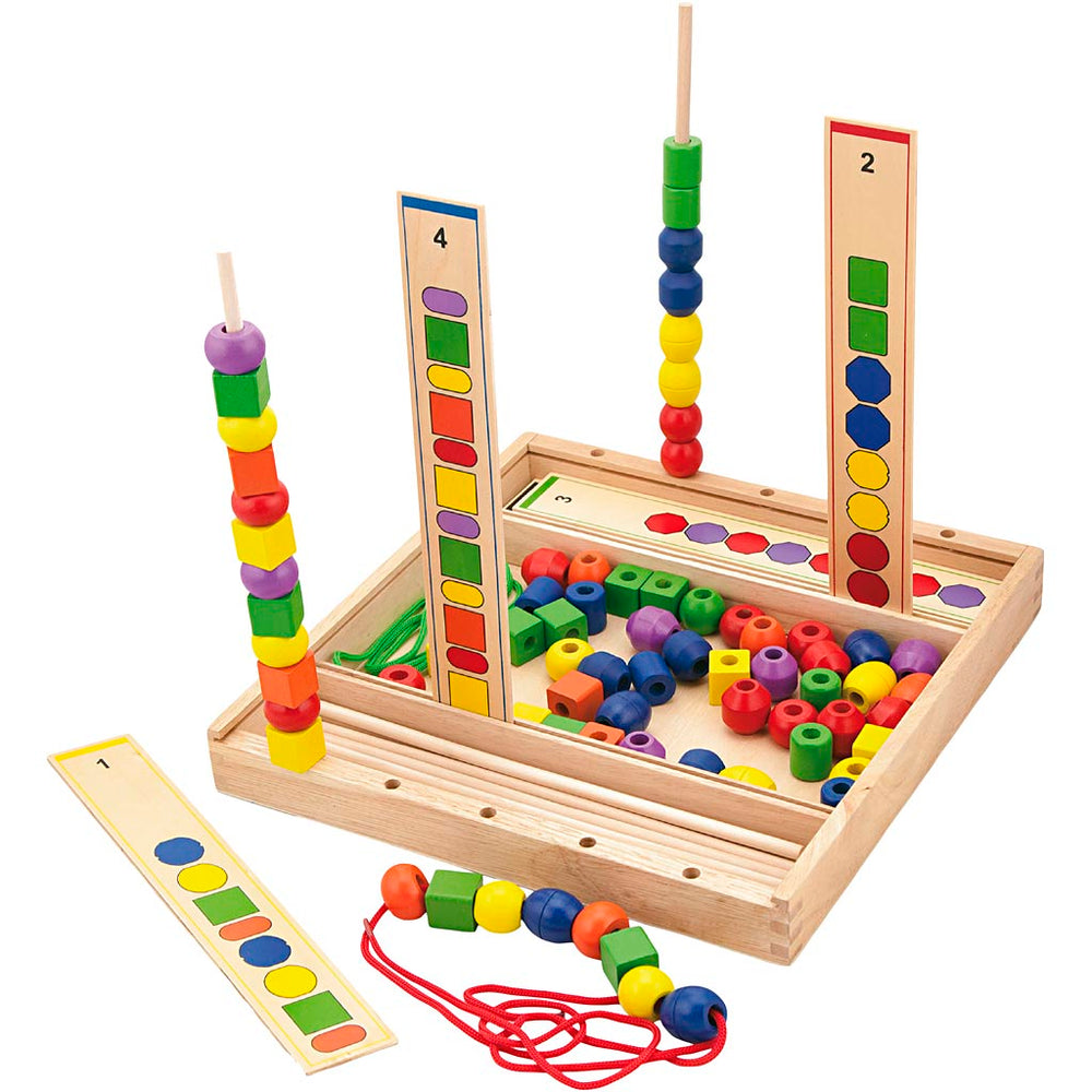 Viga bead game, height 4 cm, width 33 cm, 94 pieces, 1 box