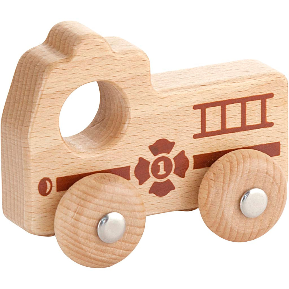 Viga wooden car, fire truck, h: 4.3 cm, l: 9 cm, w: 7.5 cm, 1 piece
