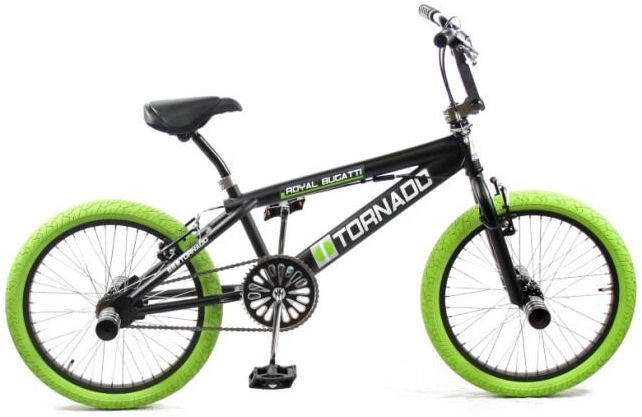 Royal Freestyle BMX 20 -Bugatti - Matt Black z zelenimi pnevmatikami