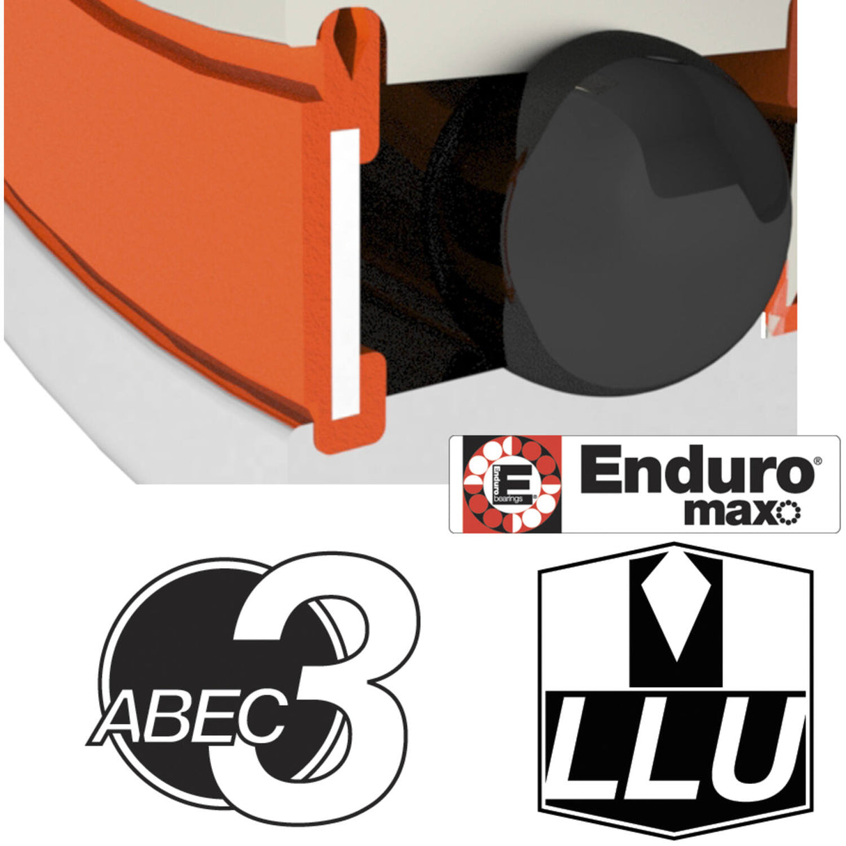Enduro bearings 698 llu max bo - abec 3 max - black oxide (radial) - 8x19x6