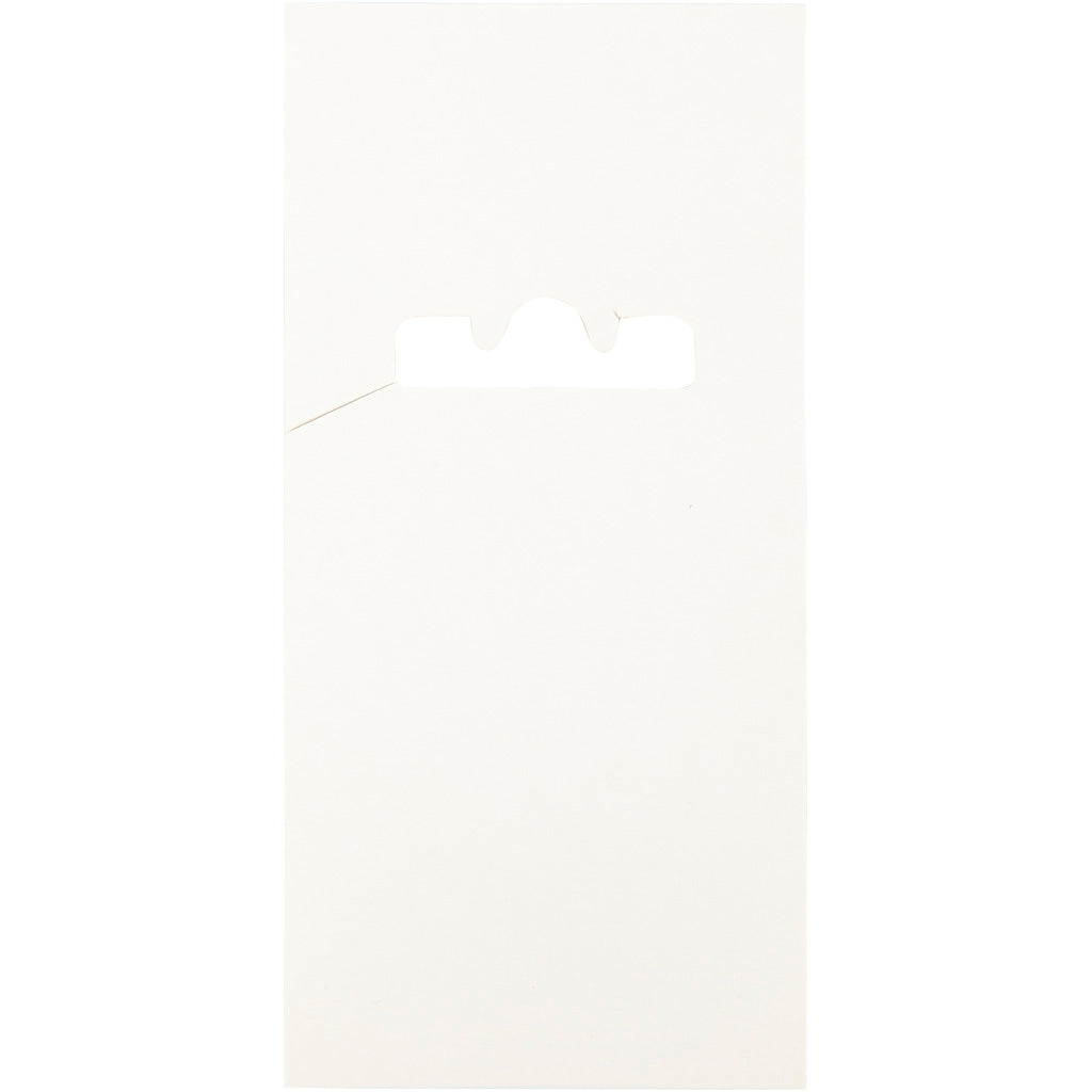 Double hook card, l: 123 mm, w: 58 mm, white, 200 pieces 1 box