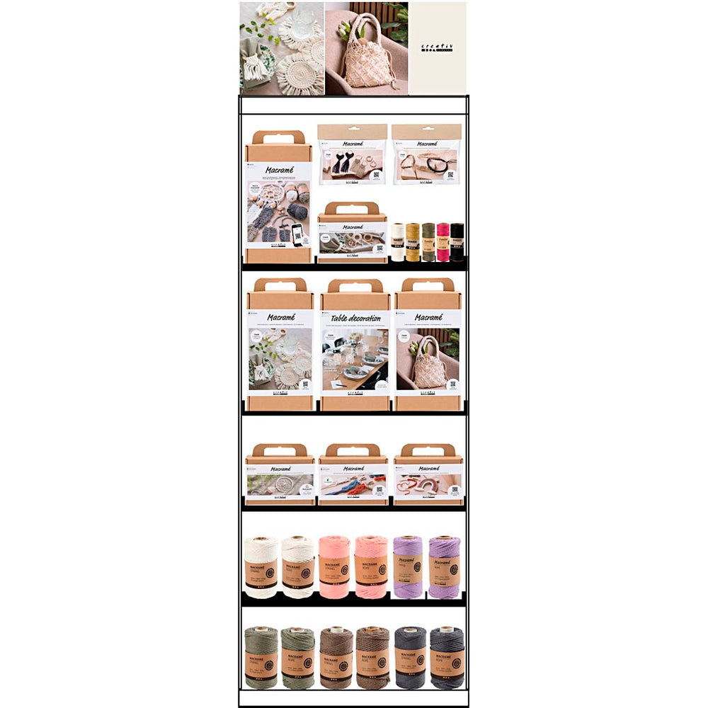 Creativ Company floor display, assembled, category: macrame, adults, height: 1580 mm, length: 600 mm, width: 400 mm, 139 units per piece