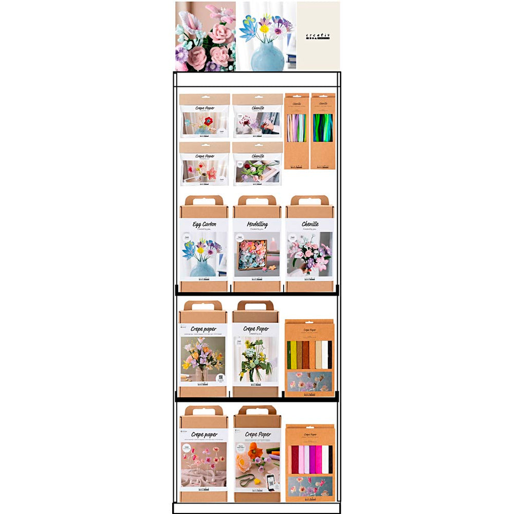 Creativ Company floor display, assembled, category, flower mix, adult, height: 1580 mm, length: 600 mm, width: 400 mm, 99 units, 1 piece