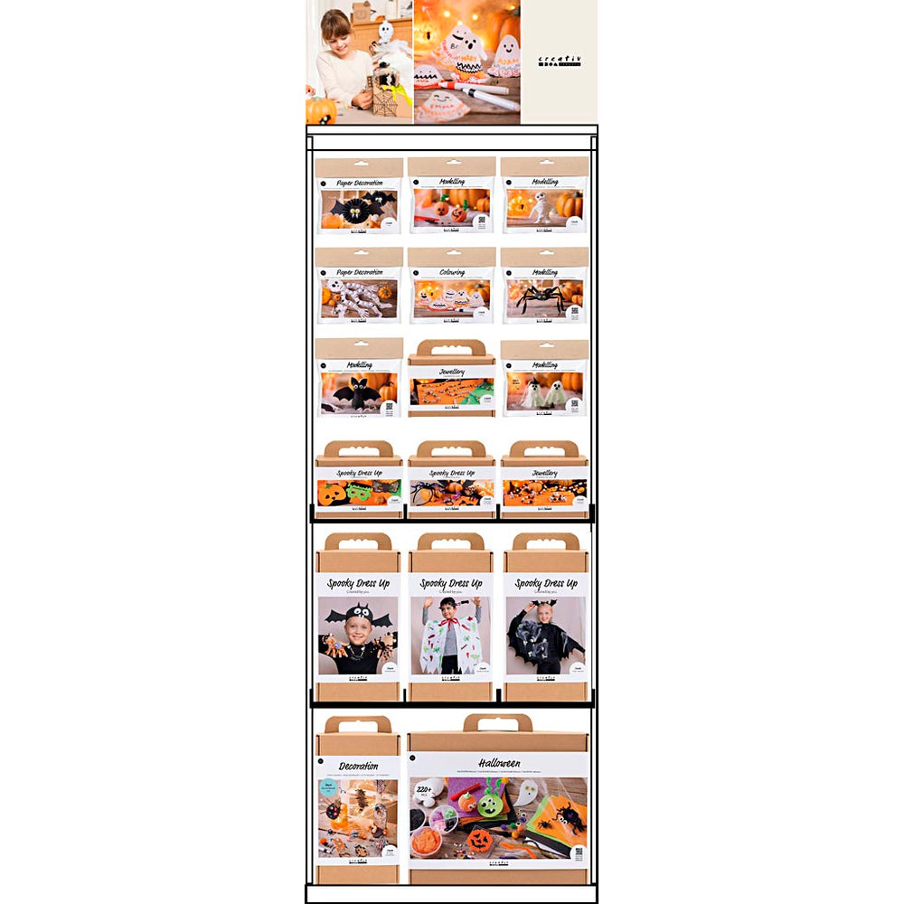 Creativ Company floor display, assembled, hero Halloween, children, h: 1580 mm, l: 600 mm, w: 400 mm, 100 units, 1 piece