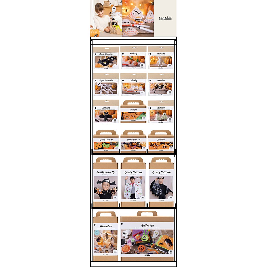 Creativ Company floor display, assembled, hero Halloween, children, h: 1580 mm, l: 600 mm, w: 400 mm, 100 units, 1 piece