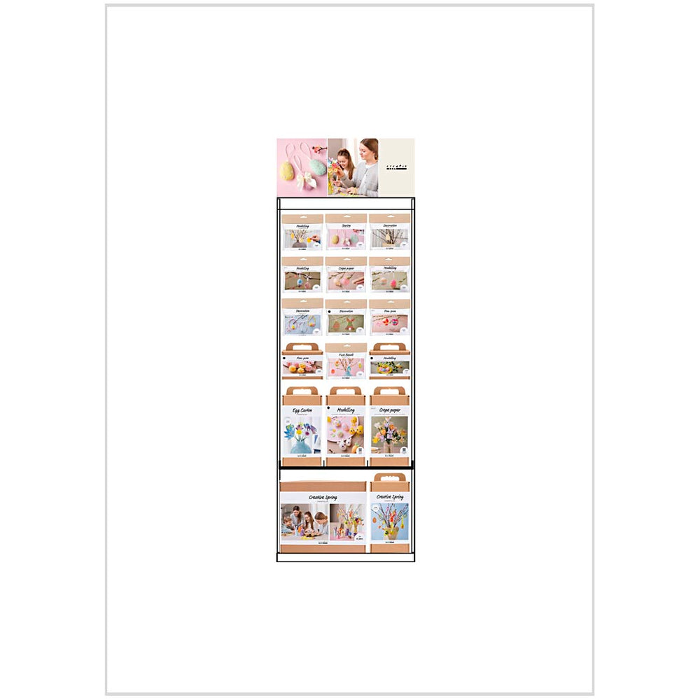 Creativ Company floor display, unassembled, Easter hero sets, adults and children, H: 1580 mm, L: 600 mm, W: 400 mm, 98 units, 1 piece