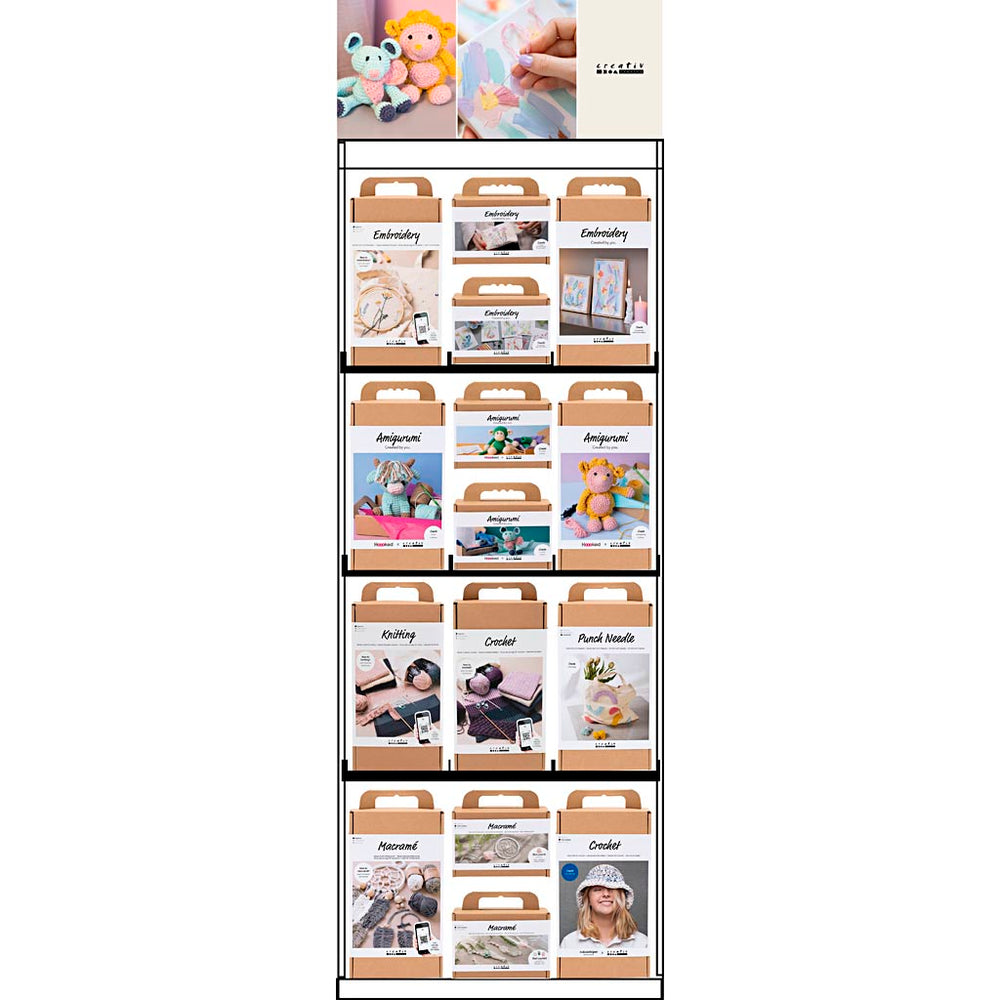 Creativ Company floor display, unassembled, hero yarn, adult, height 1580 mm, length 600 mm, width 400 mm, 75 units per piece