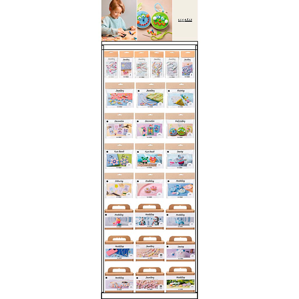 Creativ Company floor display, assembled, hero child-friendly prices, H: 1580 mm, L: 600 mm, W: 400 mm, 198 units per piece