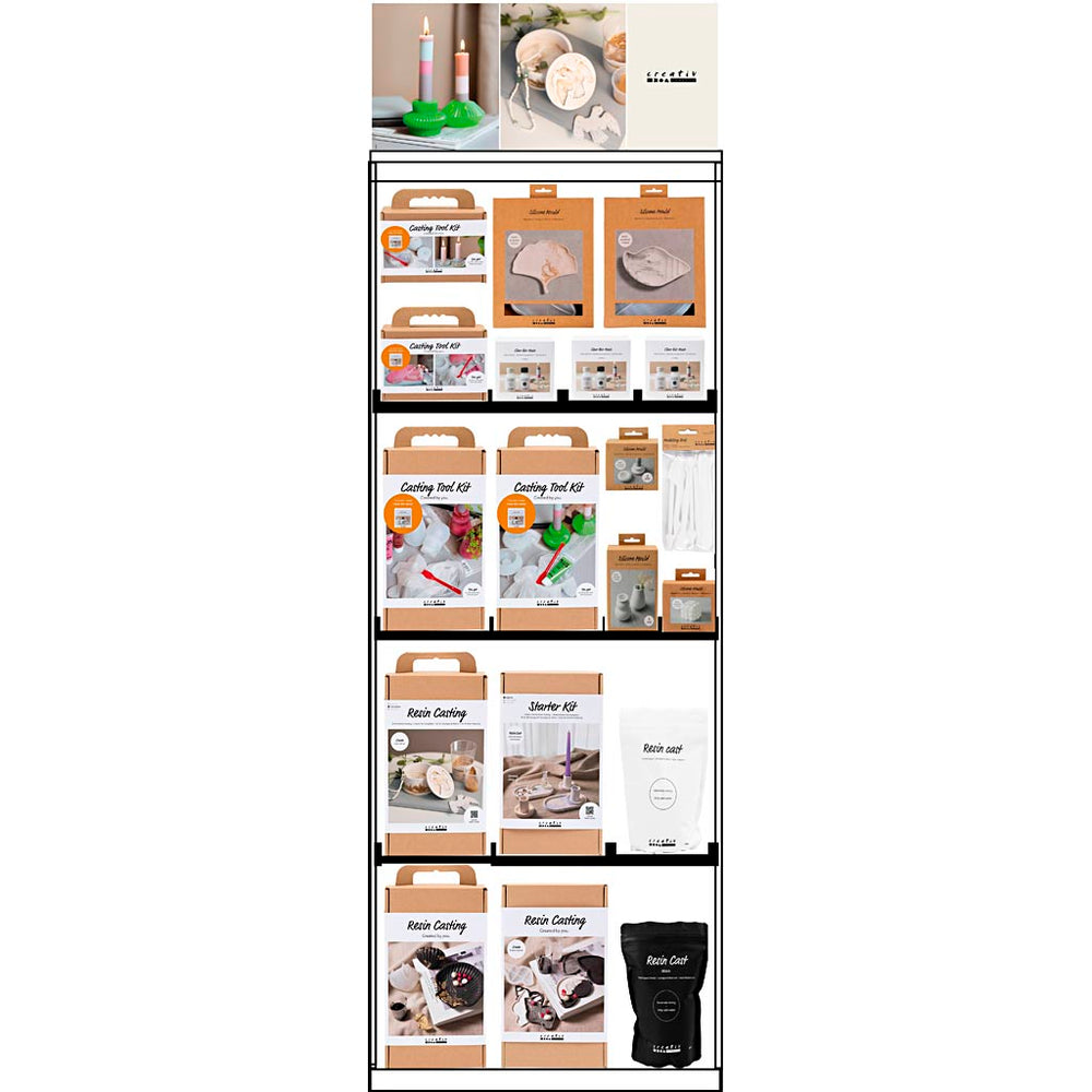 Creativ company floor display, unassembled, category, resin casting, adult, height 1580 mm, length 600 mm, width 400 mm, 90 units per piece