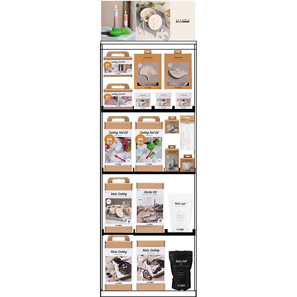 Creativ company floor display, unassembled, category, resin casting, adult, height 1580 mm, length 600 mm, width 400 mm, 90 units per piece