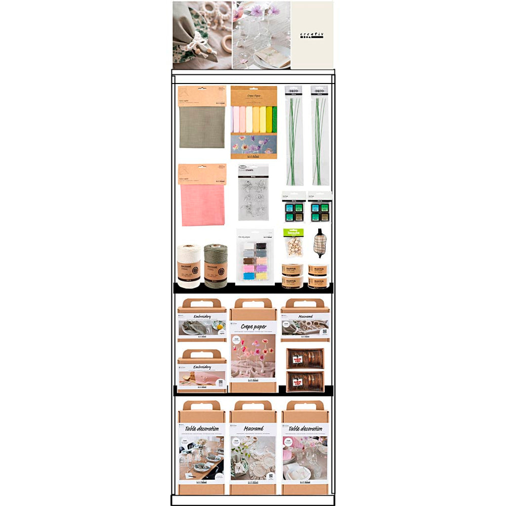 Creativ Company floor display, unassembled, hero table setting, adult, height 1580 mm, length 600 mm, width 400 mm, 145 units per piece