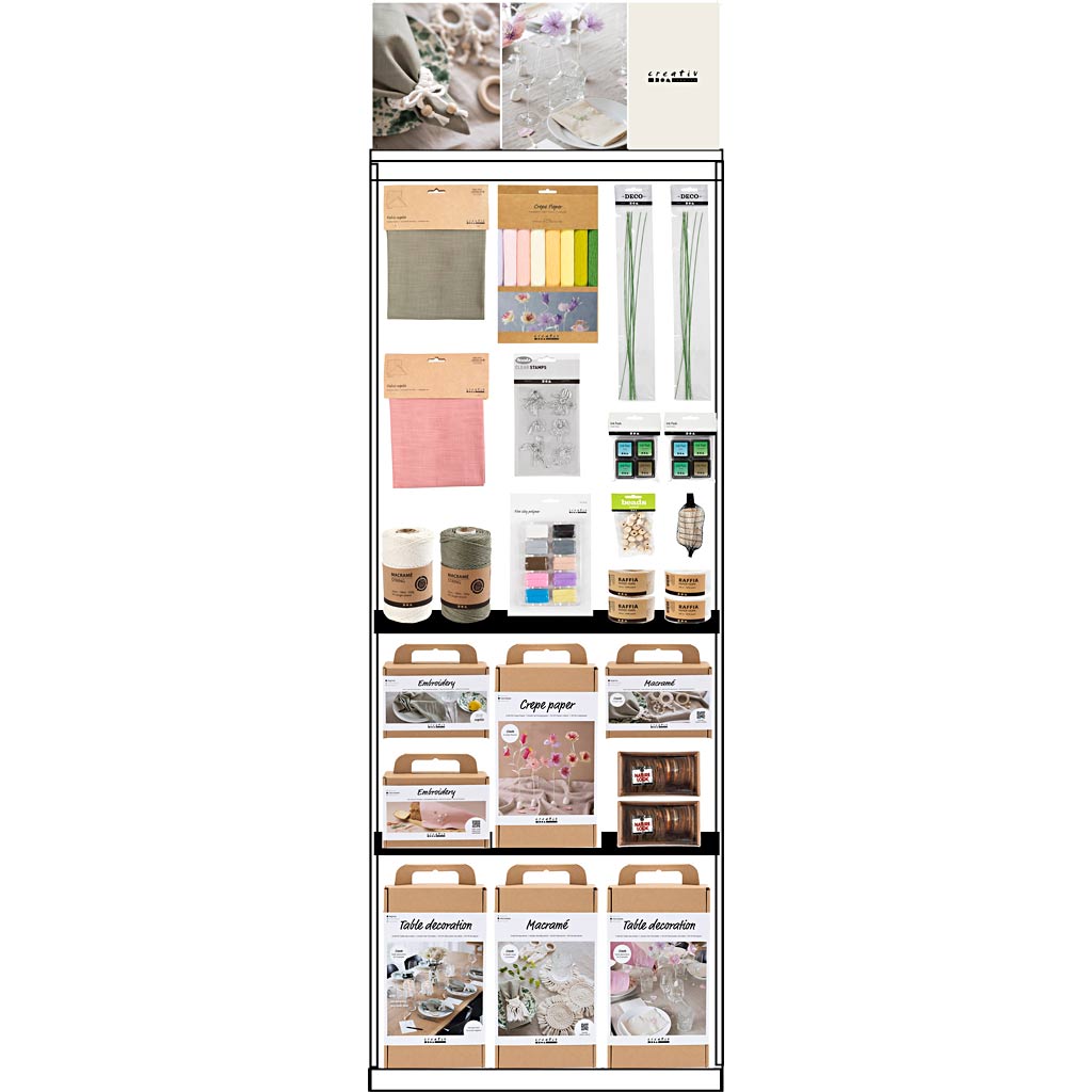 Creativ Company floor display, assembled, hero table setting, adult, h: 1580 mm, l: 600 mm, w: 400 mm, 145 units 1 piece