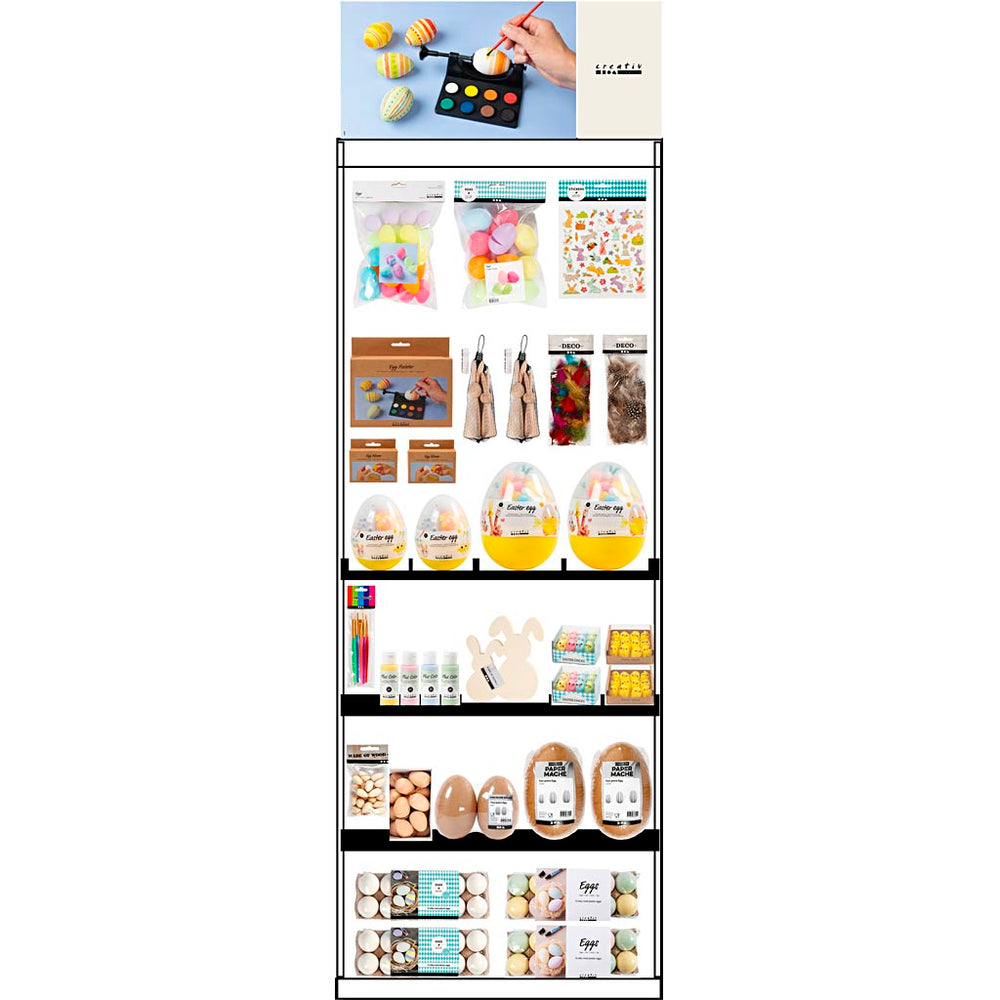 Creativ Company floor display, assembled, category: Easter extras, children, H: 1580 mm, L: 600 mm, W: 400 mm, 237 units, 1 piece