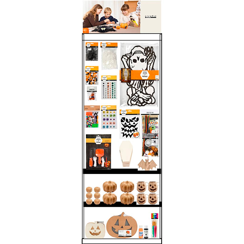 Creativ Company floor display, assembled, category: Halloween extras, children, H: 1580 mm, L: 600 mm, W: 400 mm, 218 units, 1 piece
