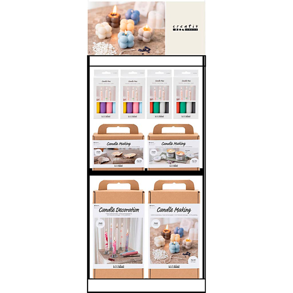 Creativ company large table display, category, candle making, 34 units per piece