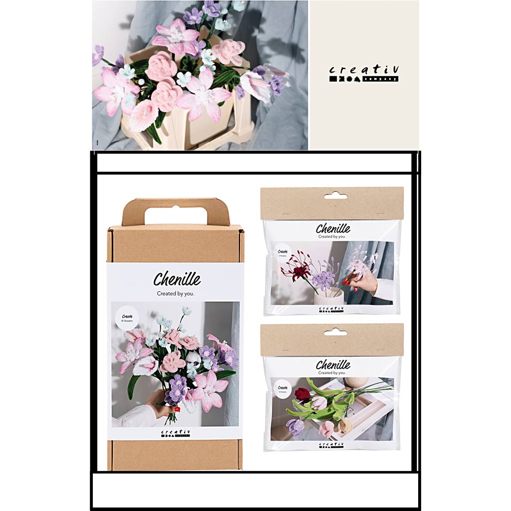 Creativ Company small counter display, category, feather, pipe cleaners, adult, 30 pieces. 1 piece