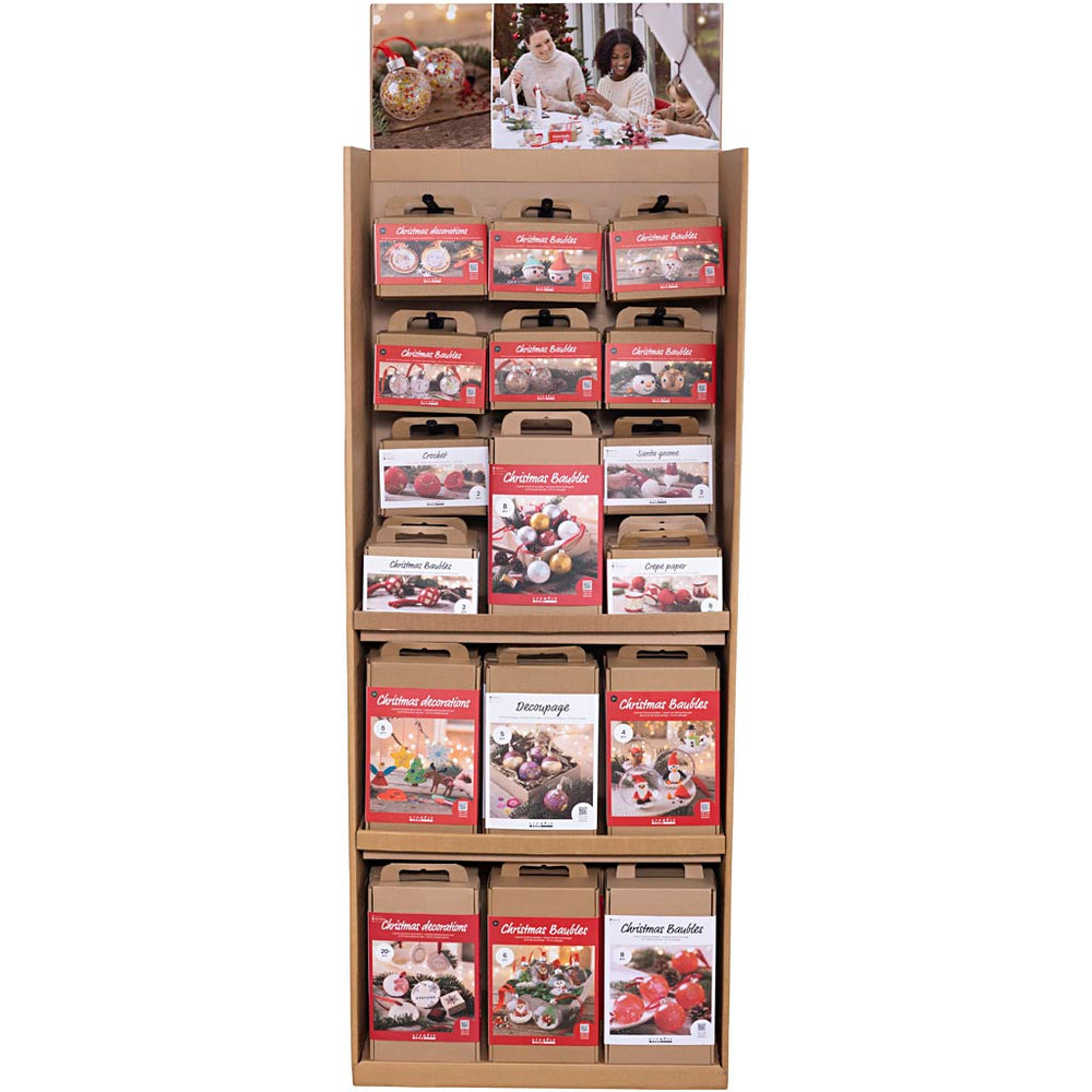 Creativ Company floor display, Christmas baubles, children and adults, H: 1584 mm, D: 332 mm, W: 630 mm, 63 units per box