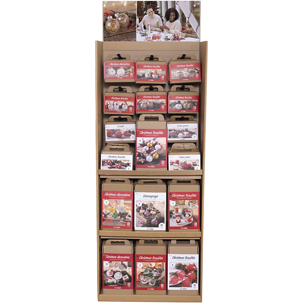Creativ Company floor display, Christmas baubles, children and adults, H: 1584 mm, D: 332 mm, W: 630 mm, 63 units per box