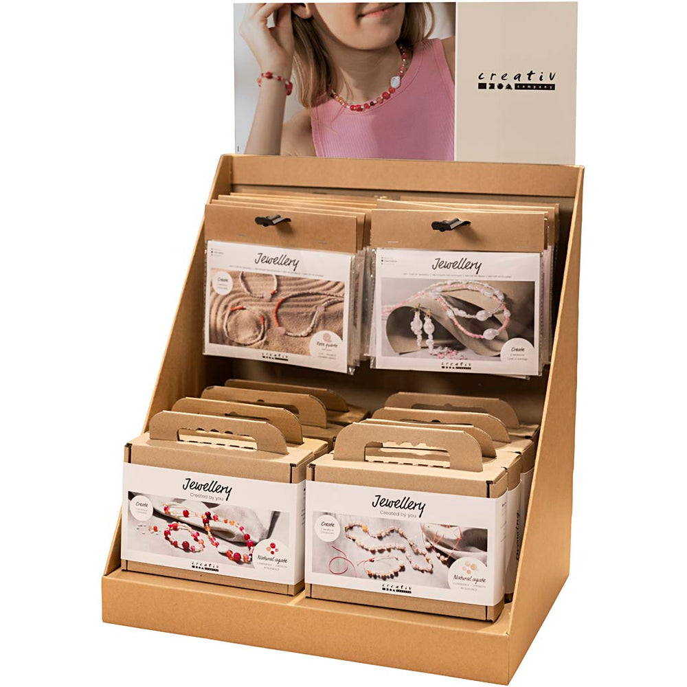 Creativ Company small counter display, jewelry, agate and crystals, for children and adults, H: 458 mm, D: 322 mm, W: 416 mm, 24 units, 1 piece