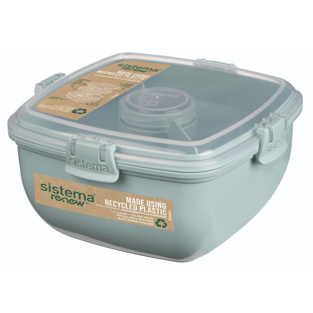 Sistema Sistema Renew Salatschüssel + Besteck 1,1l