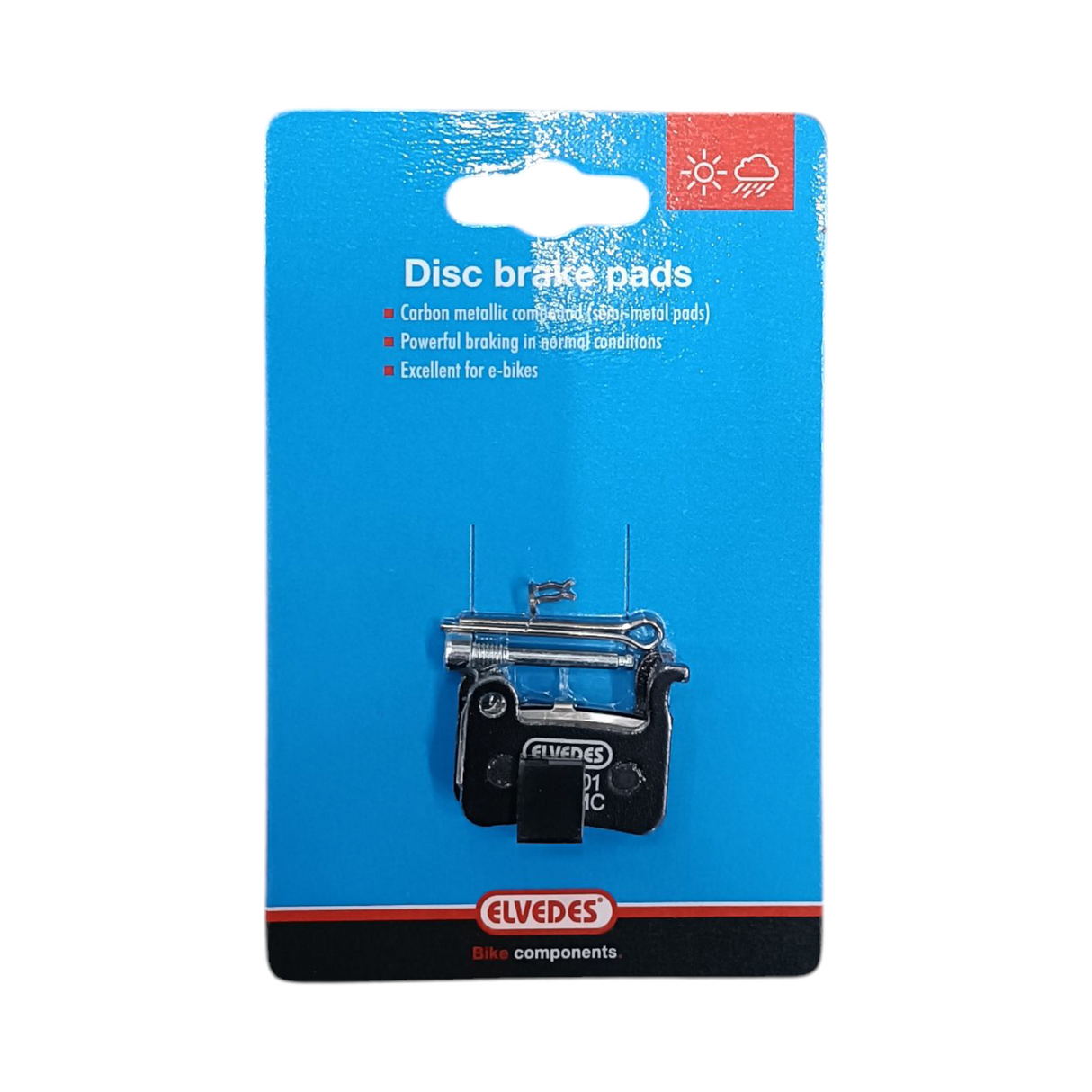 Jeu de plaquettes de frein à disque Elvedes - shimano - composé métallique en carbone (plaquettes semi-métalliques) - 1 paire